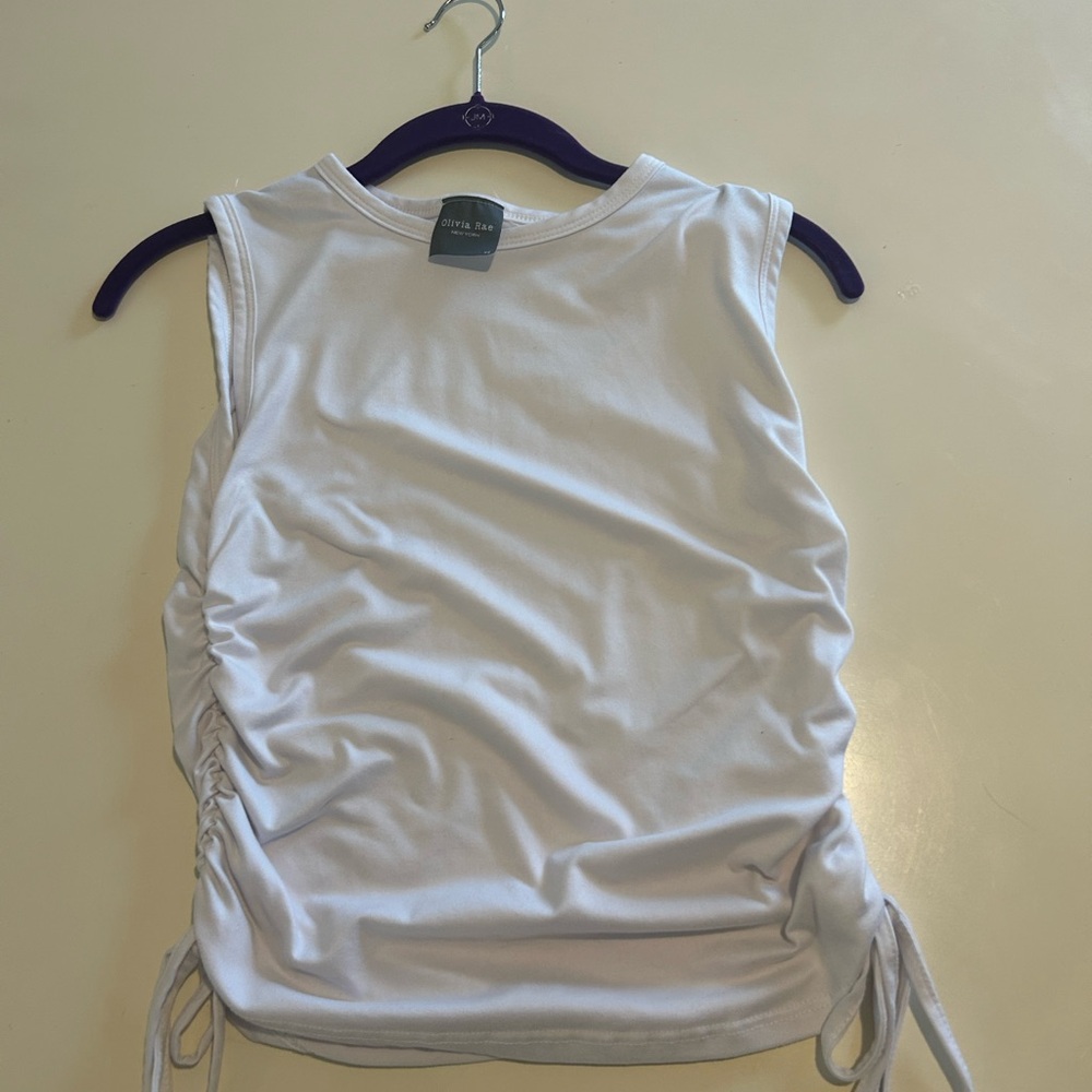 olivia rae tank top tie up color white